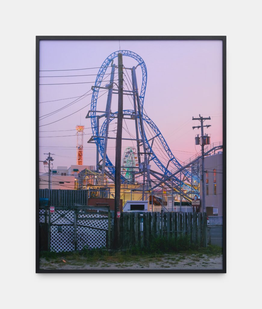 Roller Coaster, Ocean City, 2025
Archival pigment print
125 x 100 cm
49.2 x 39.3 in
Framed: 127.5 x 102.5 cm (50.2 x 40.4 in)
Edition of 5 plus 2 APs
