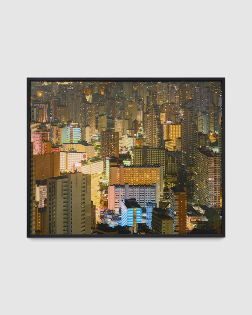 Cityscape, Benidorm, 2024
Archival pigment print
100 x 125 cm
39.3 x 49.2 in
Framed: 102.5 x 127.5 cm (40.4 x 50.2 in)
Edition of 5 plus 2 APs